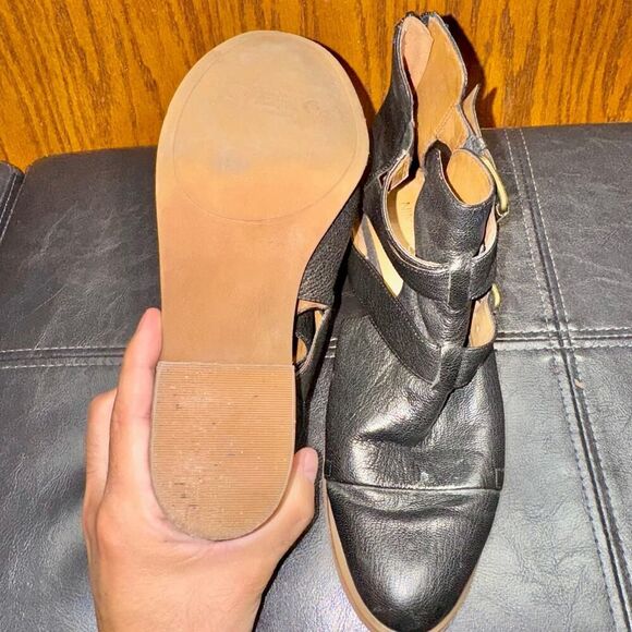 Nine West Women's Waterloo Buckle Detail Wedge Heel Booties Black - Size 9 - Picture 8 of 8